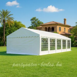 Kerti Party Sátor 5x10m PVC Prémium Tűzálló