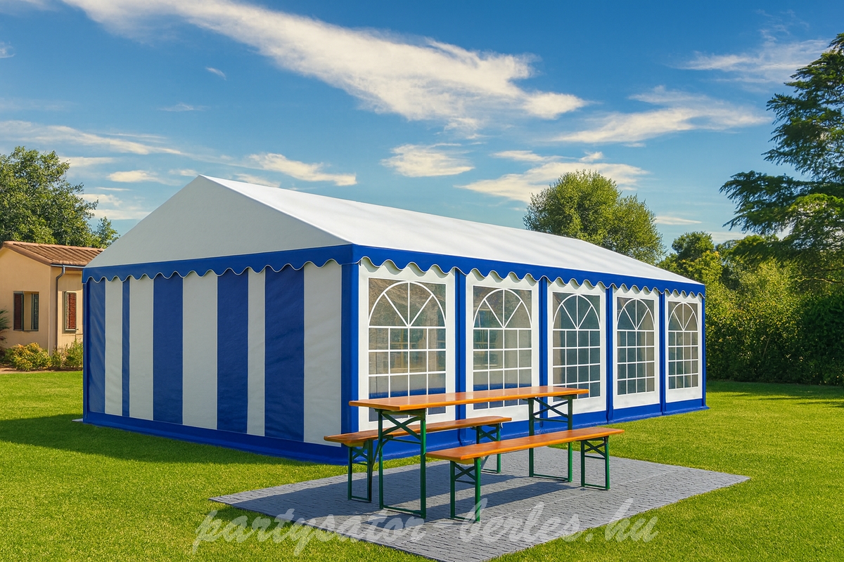 Rendezvénysátor bérlés 5x10m + 10db sörpad garnitúra + 200db műanyag padló Akciós csomag